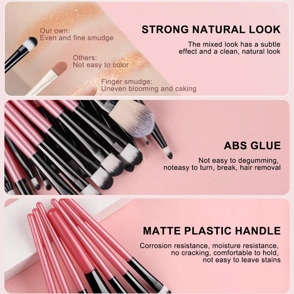 RUNTOIN 20PCS Makeup Brush Set – Eye Shadow & Concealer