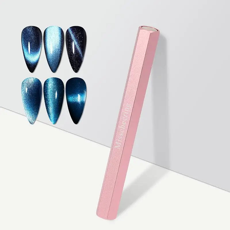 Strong Magnet Stick Hexagonal Shape Double-end Cat Eye For UV Gel Polish Pen Magnet Nail Art Manicure Design Pen Tools Peaceful Pleasures Health and Wellness Pink