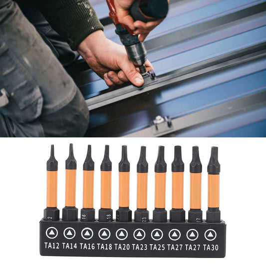 Triangular Drill Bit Set 1/4 Inch Hex Shank Triangular Screwdriver Bit 50mm Length High Strength with Storage Rack for Garage Peaceful Pleasures Health and Wellness