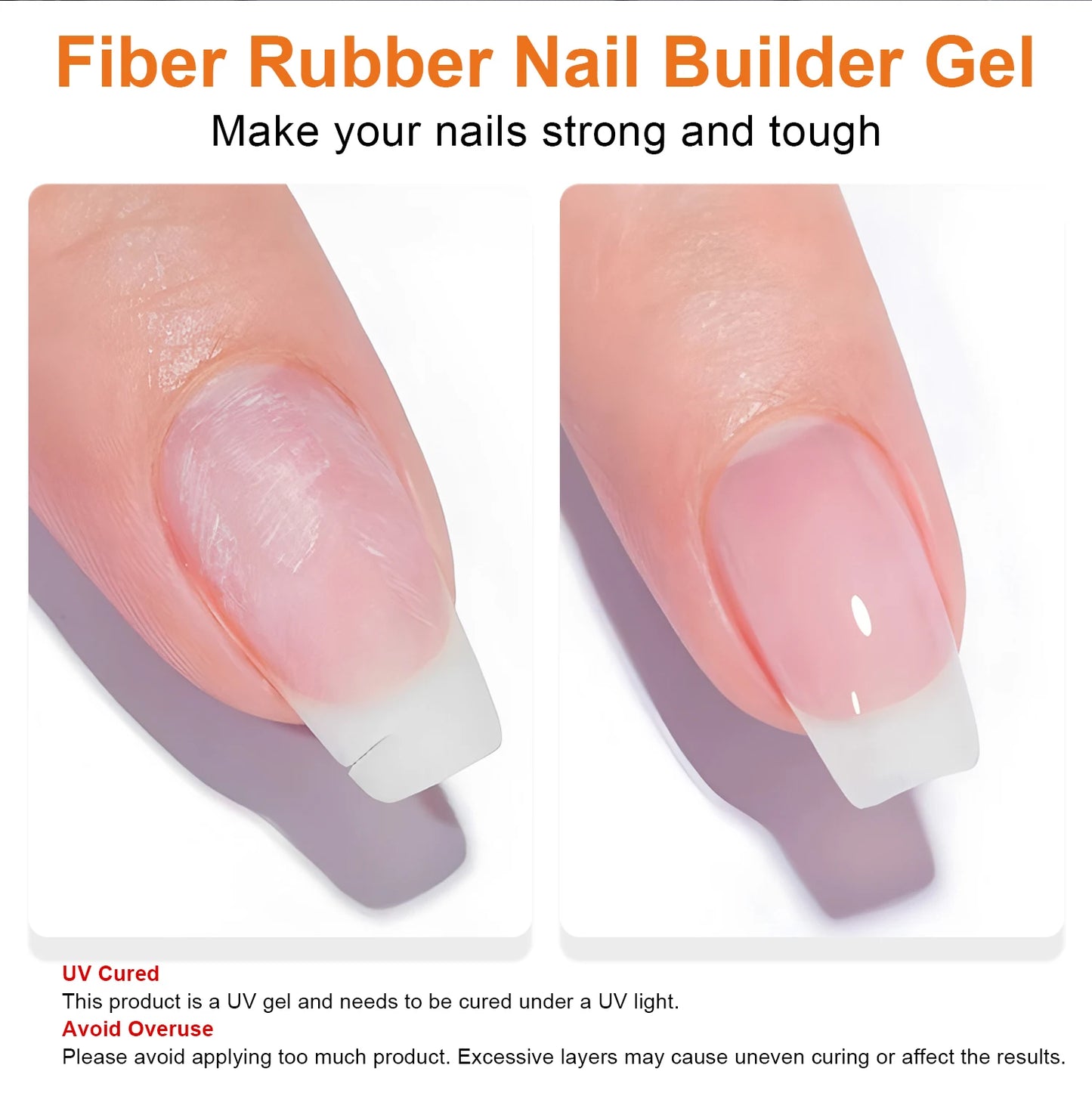 TWOING 15g Fiber Rubber Base Gel For Broken Nail Repaired Fiberglass Clear Quick Building Soak Off UV Construction Gel Peaceful Pleasures Health and Wellness