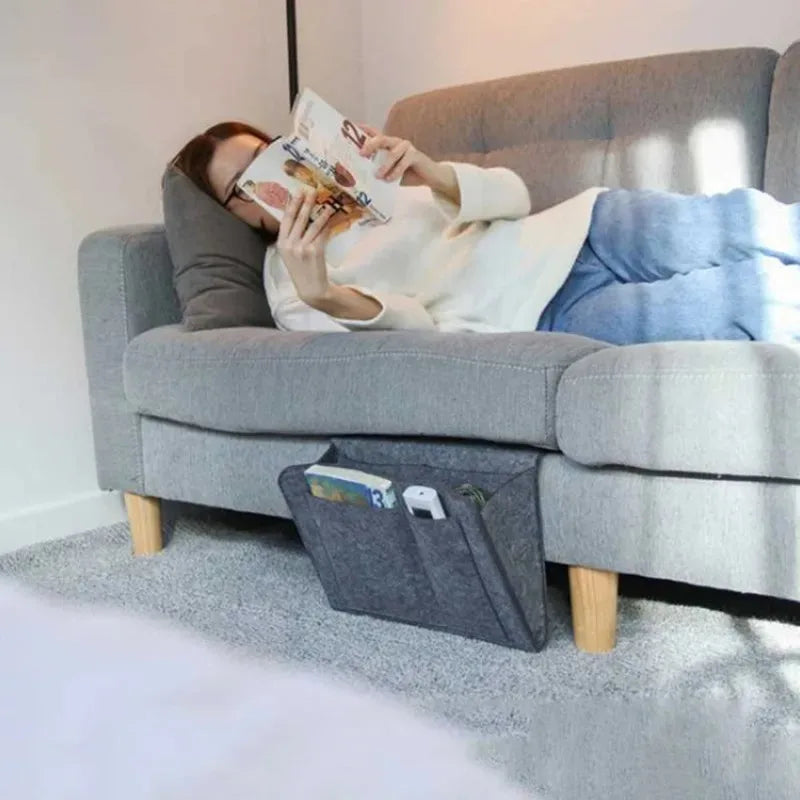 Felt Bedside Storage Organizer Anti-slip Bedside Bag Bed Sofa Side Hanging Couch Storage Remote Control Bed Holder Pockets Peaceful Pleasures Health and Wellness