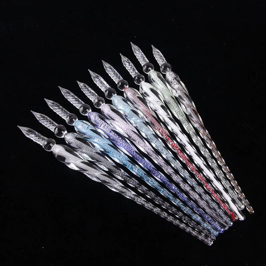 Starry Crystal Glass Dip Pen Vintage Art Writing Painting Signature Peaceful Pleasures Health and Wellness