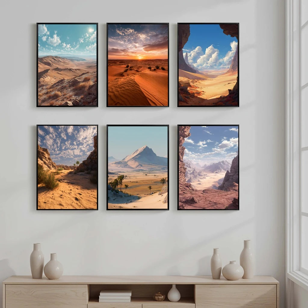 Desert Landscape Canvas Wall Art | Modern Poster Print Canvas Wall Art Peaceful Pleasures Health and Wellness