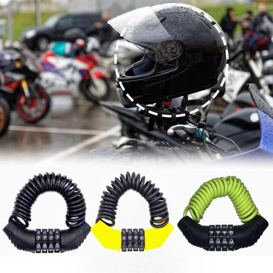 4-Digit Anti-Theft Combination Lock with Steel Cable Chain for Bicycle Security Password Protection Bike Safety Accessory Lock Peaceful Pleasures Health and Wellness