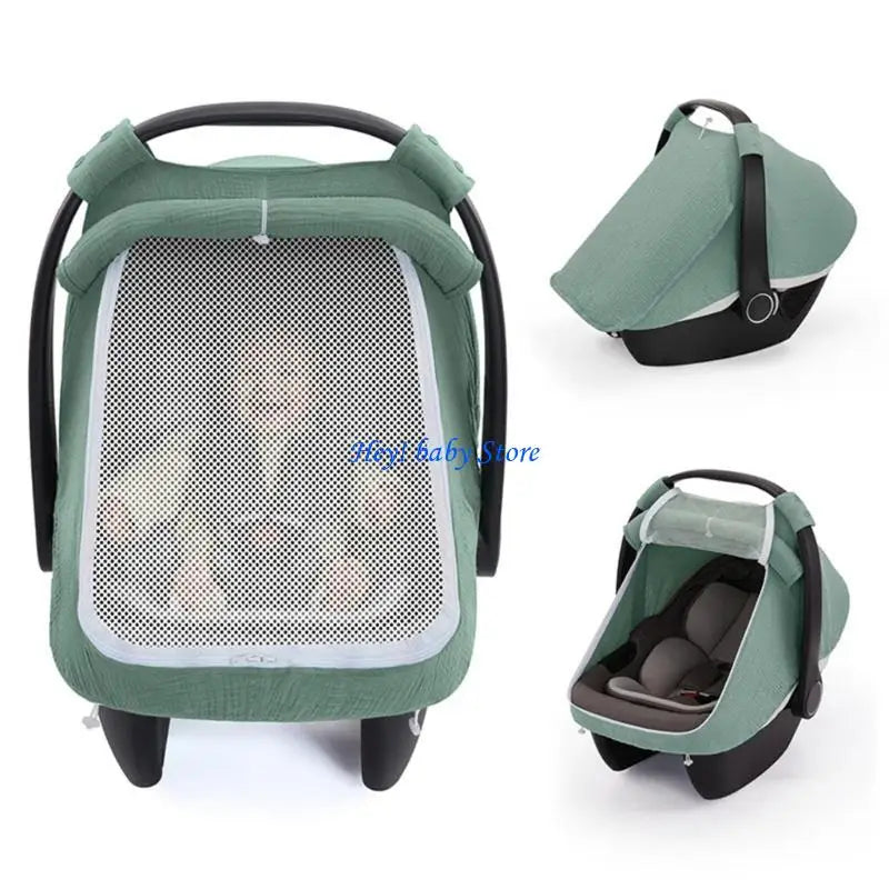 Baby Car Seat Cover | Breathable Cotton Double Window Sunshade
