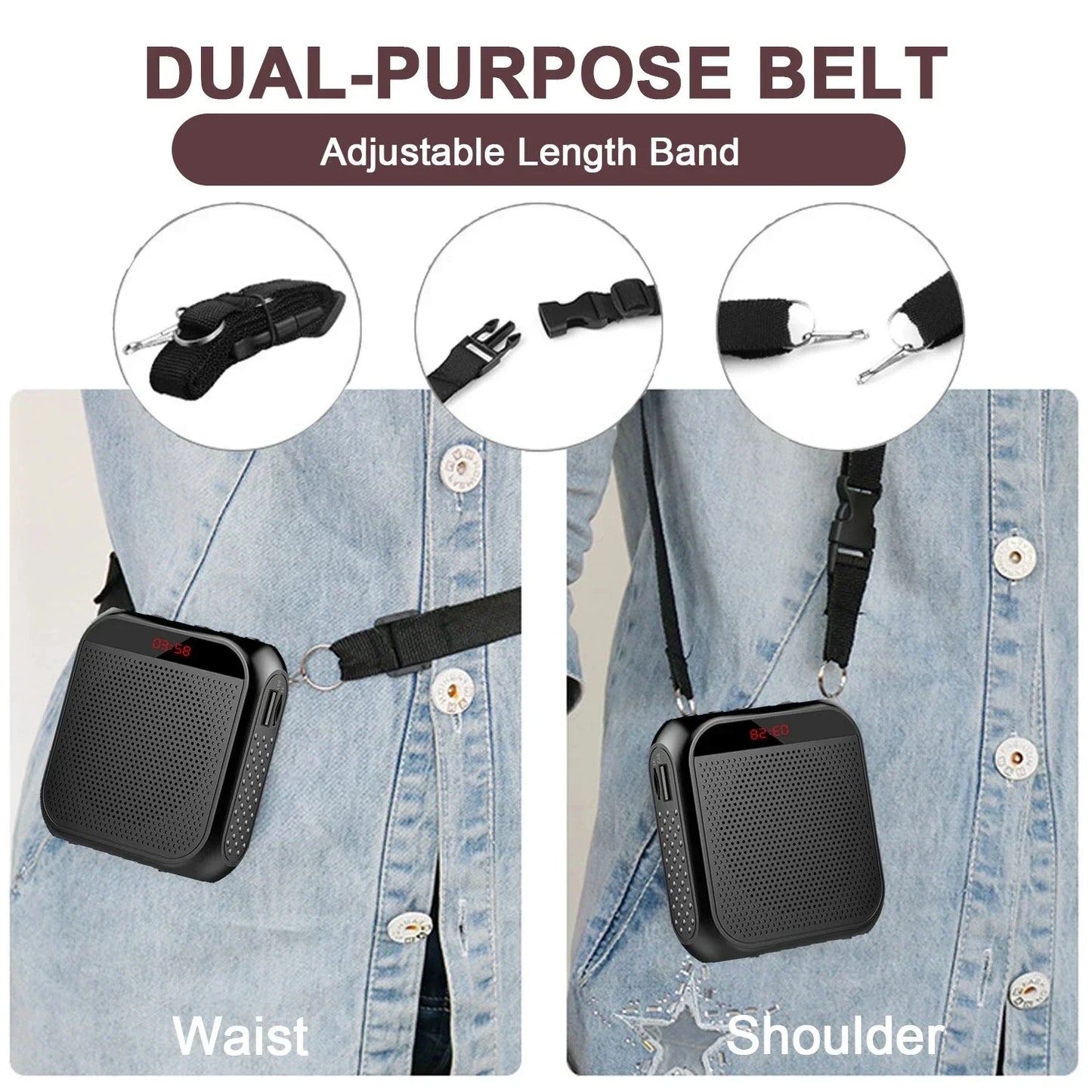 AyeBeau Wearable Voice Amplifier with Mic – 5W, 2200mAh