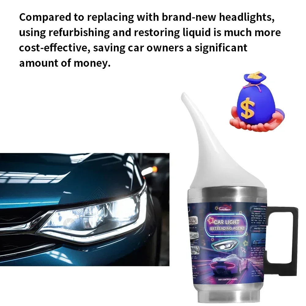 Car Headlights Renovation Polishing Kit Headlight Restoration Kit Workshop Automotive Care Tool 800ML Liquid Polymer Evaporator Peaceful Pleasures Health and Wellness