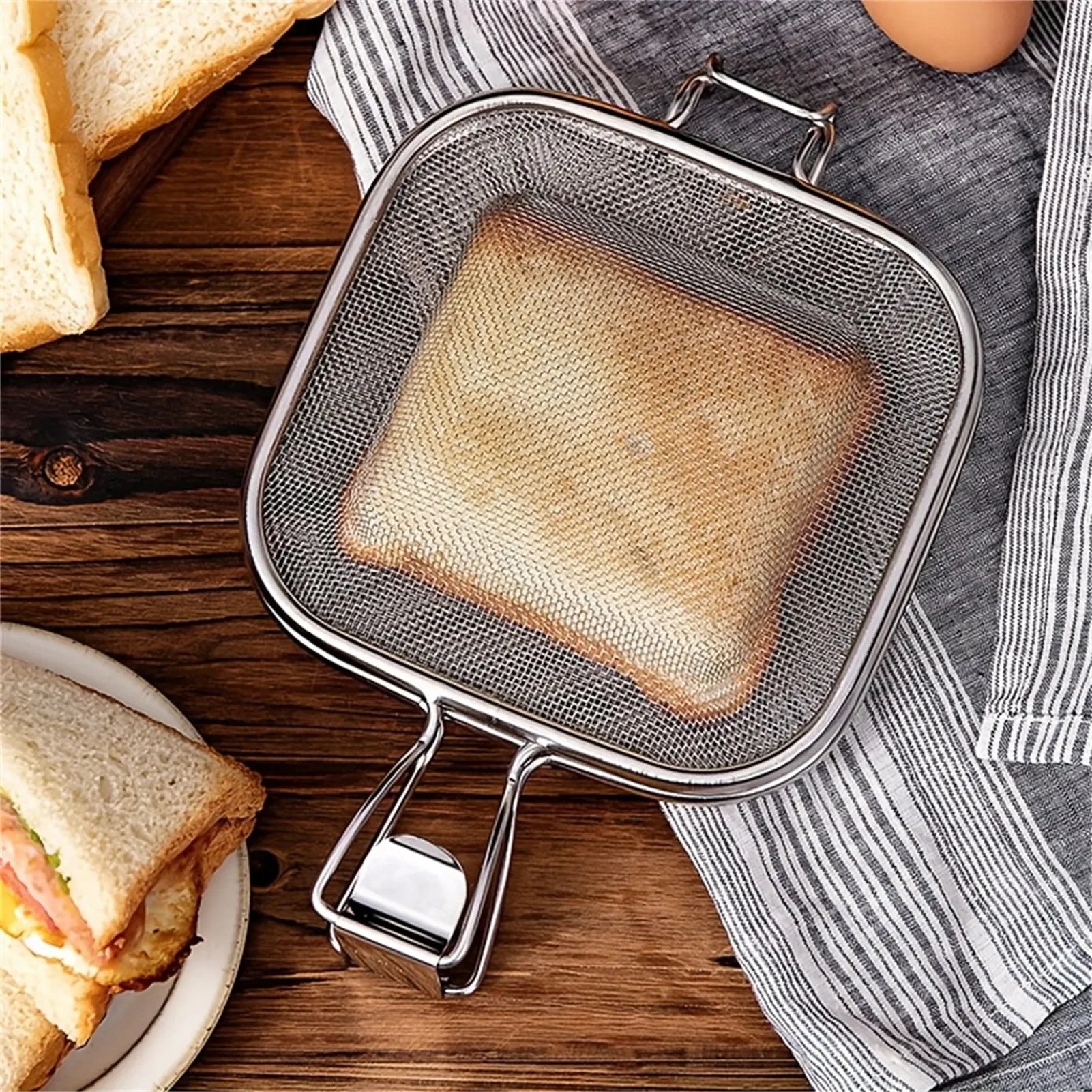 Practical Kitchen Tools Stainless Steel 304 Baking Rack Bread Sandwich Raster Cooling Rack Sandwich Mold Oven Sandwich Clip New Peaceful Pleasures Health and Wellness