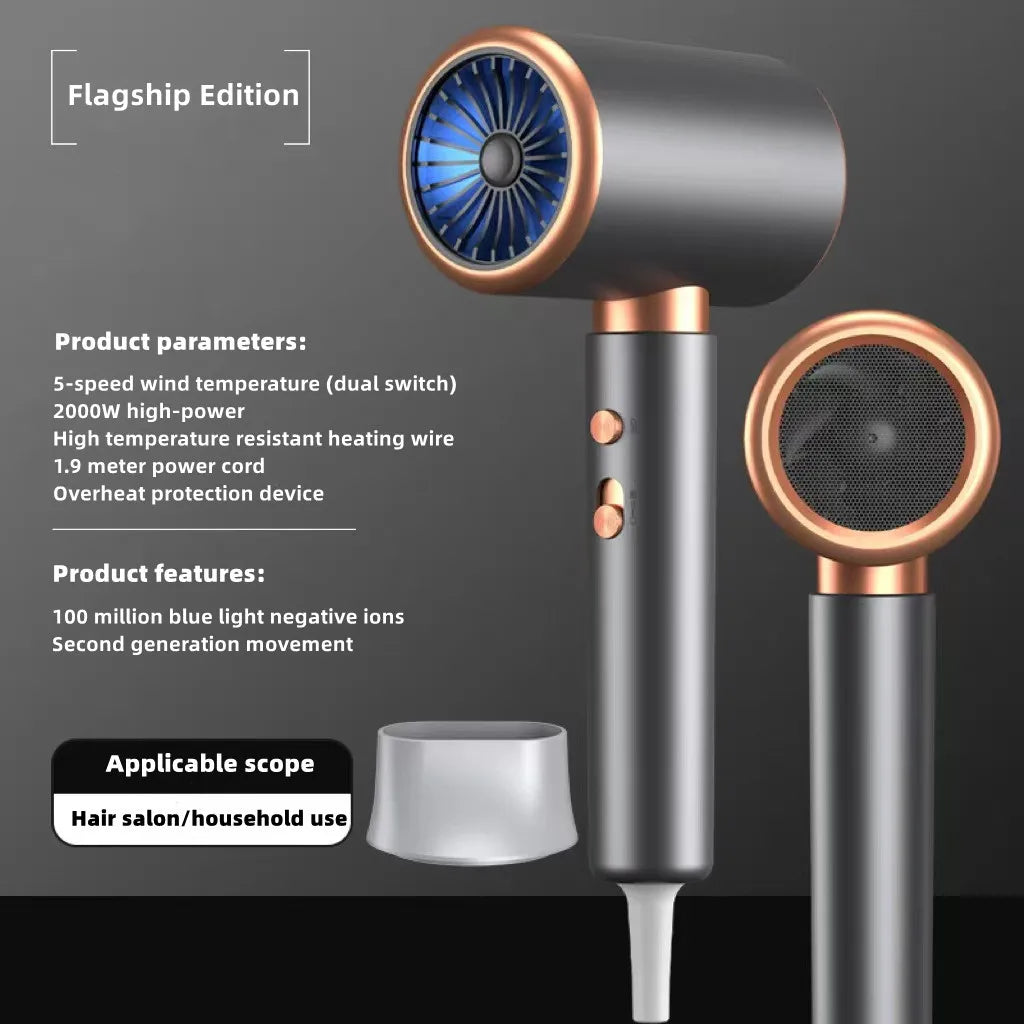 2025 High-Speed Electric Turbine Airflow, Low Noise, Constant Temperature, And Fast Drying Household Hair Salon Hair Dryer Peaceful Pleasures Health and Wellness E-2000W US