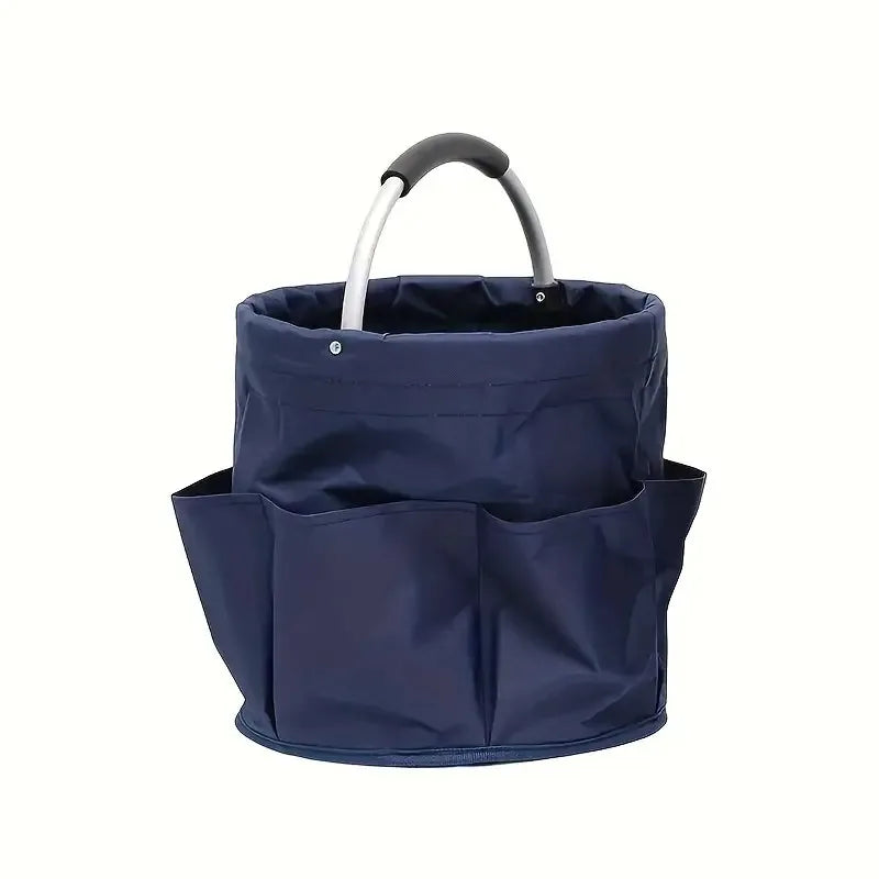 Outdoor Portable Foldable Oxford Cloth Storage Basket Foldable Storage Basket Peaceful Pleasures Health and Wellness Navy Blue