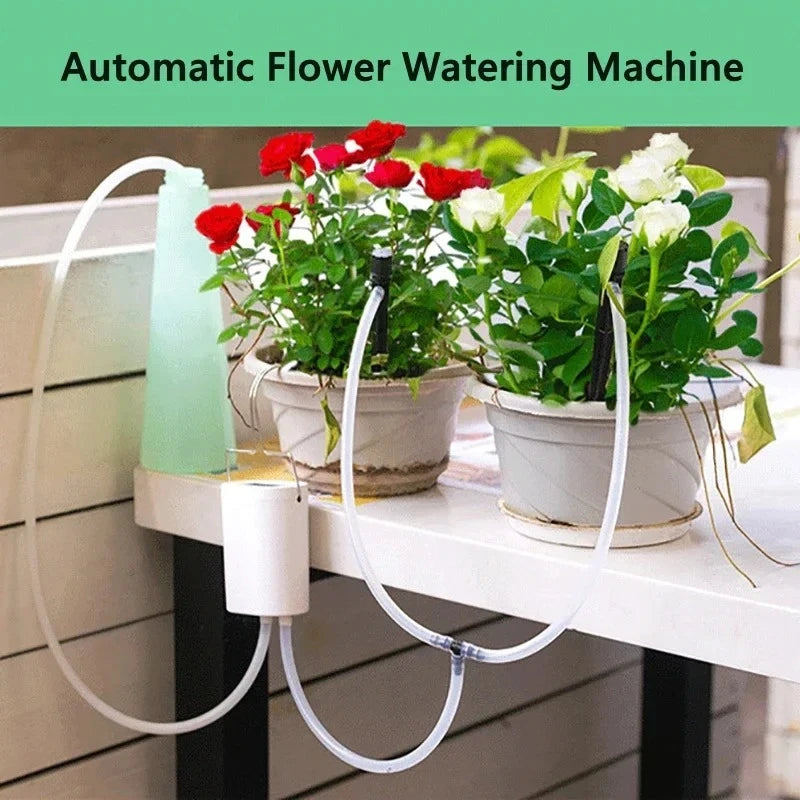 Automatic Plant Watering Device Efficient Double Pump Drip Irrigation System with Intelligent Watering Timer for Garden Use Peaceful Pleasures Health and Wellness