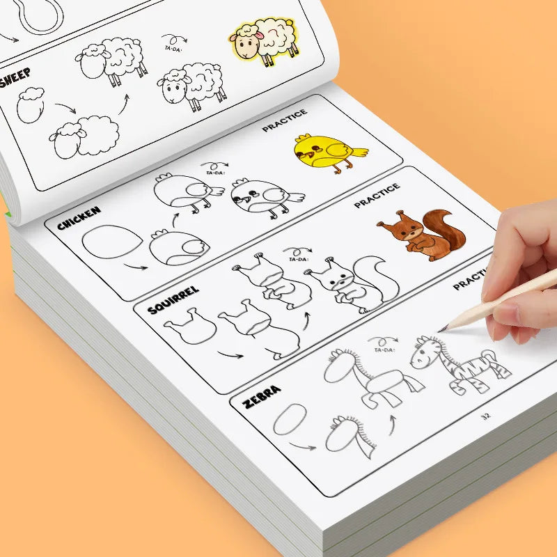 How Draw Animals Step-by-step Drawing Book- Learning Painting Perfect