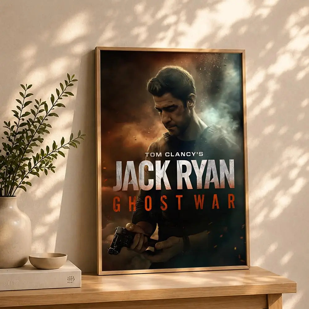 Movie-Tom Clancy's Jack Ryan: Ghost War Poster HD Self Adhesive Waterproof Wall Art Ideal for Home Office Dorm Bedroom GreatGift Peaceful Pleasures Health and Wellness White6 21X30cmNoframe