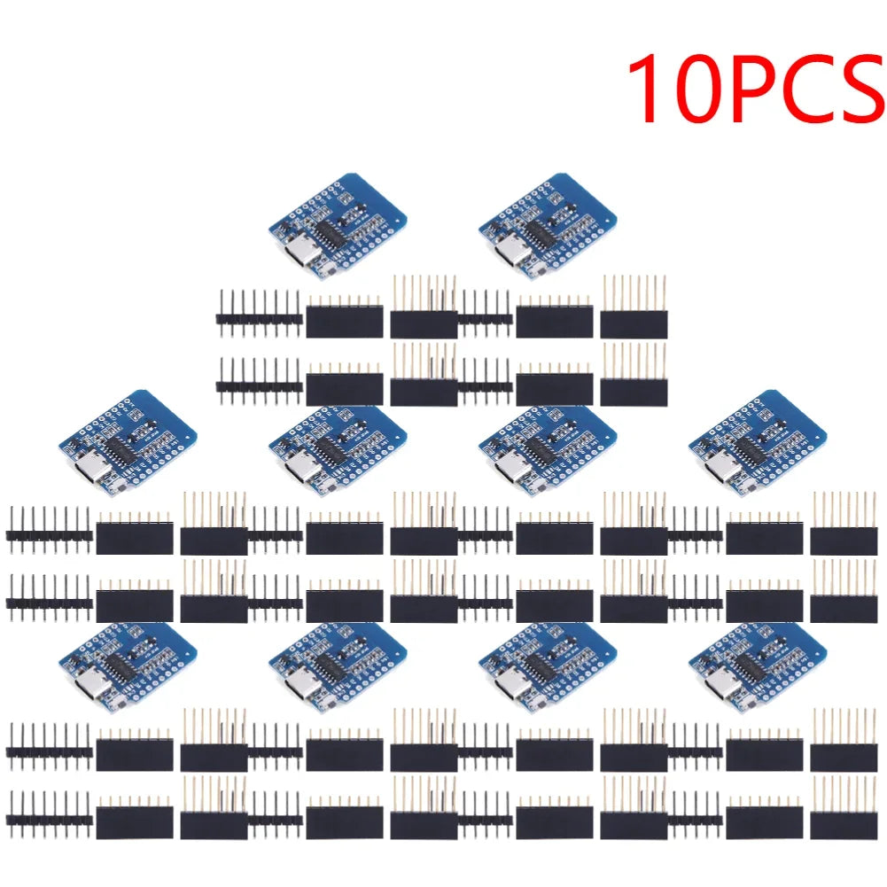 1-20PCS ESP8266 D1 Mini WIFI Development Board ESP-12F CH340G CH340 V2 Usb Wemos D1 Mini Nodemcu Lua Iot Board 3.3V Met Pins Peaceful Pleasures Health and Wellness Type c 10PCS