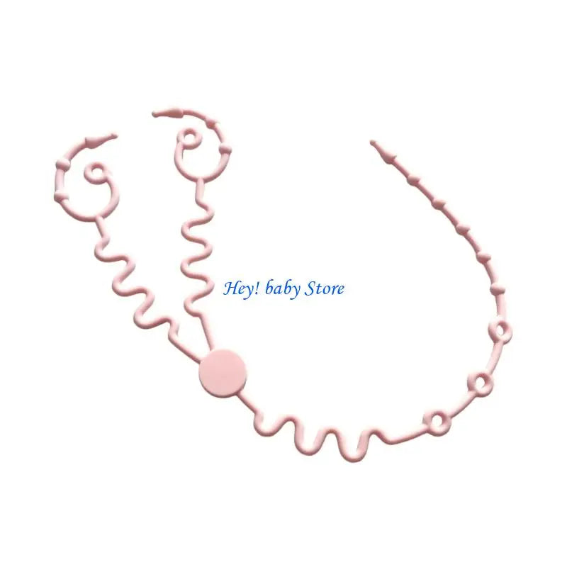 2-in-1 Silicone Pacifier Chain Strap & Teether Link Anti-Lost Pacifier Clip Strap Peaceful Pleasures Health and Wellness Pink China Mainland