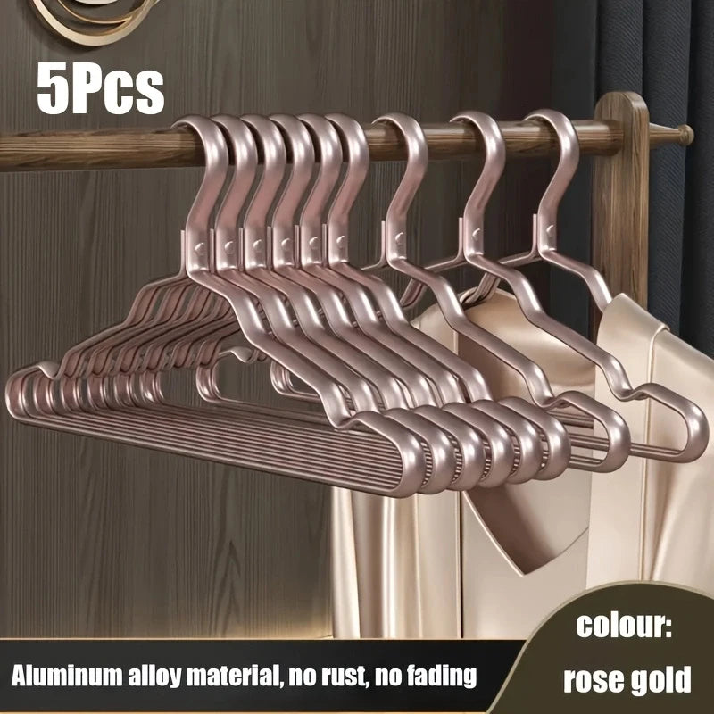 Heavy Duty Metal Clothes Hangers | Smooth Aluminum Coat Hangers Metal Clothes Hangers Peaceful Pleasures Health and Wellness 5Pcs-Rose gold