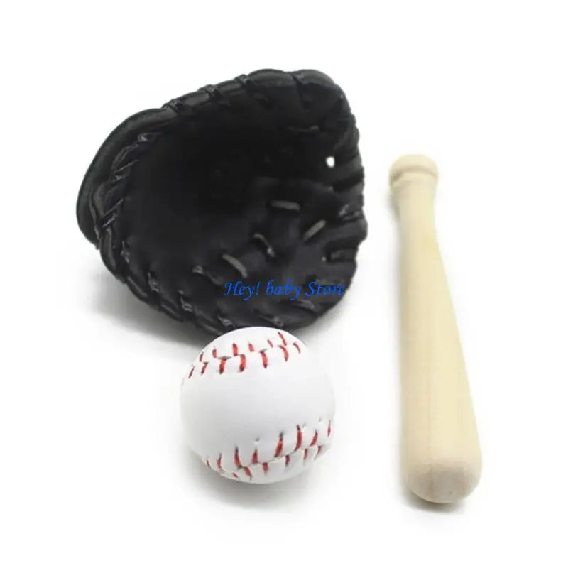 Newborn Photography Props Mini Baseball & Glove Set | 0–6M