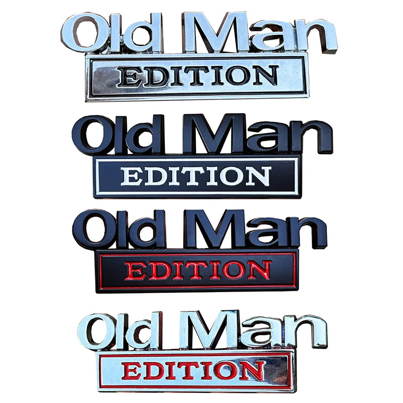 Old Man Edition 3D Chrome Car Emblem Badge | Waterproof Decal