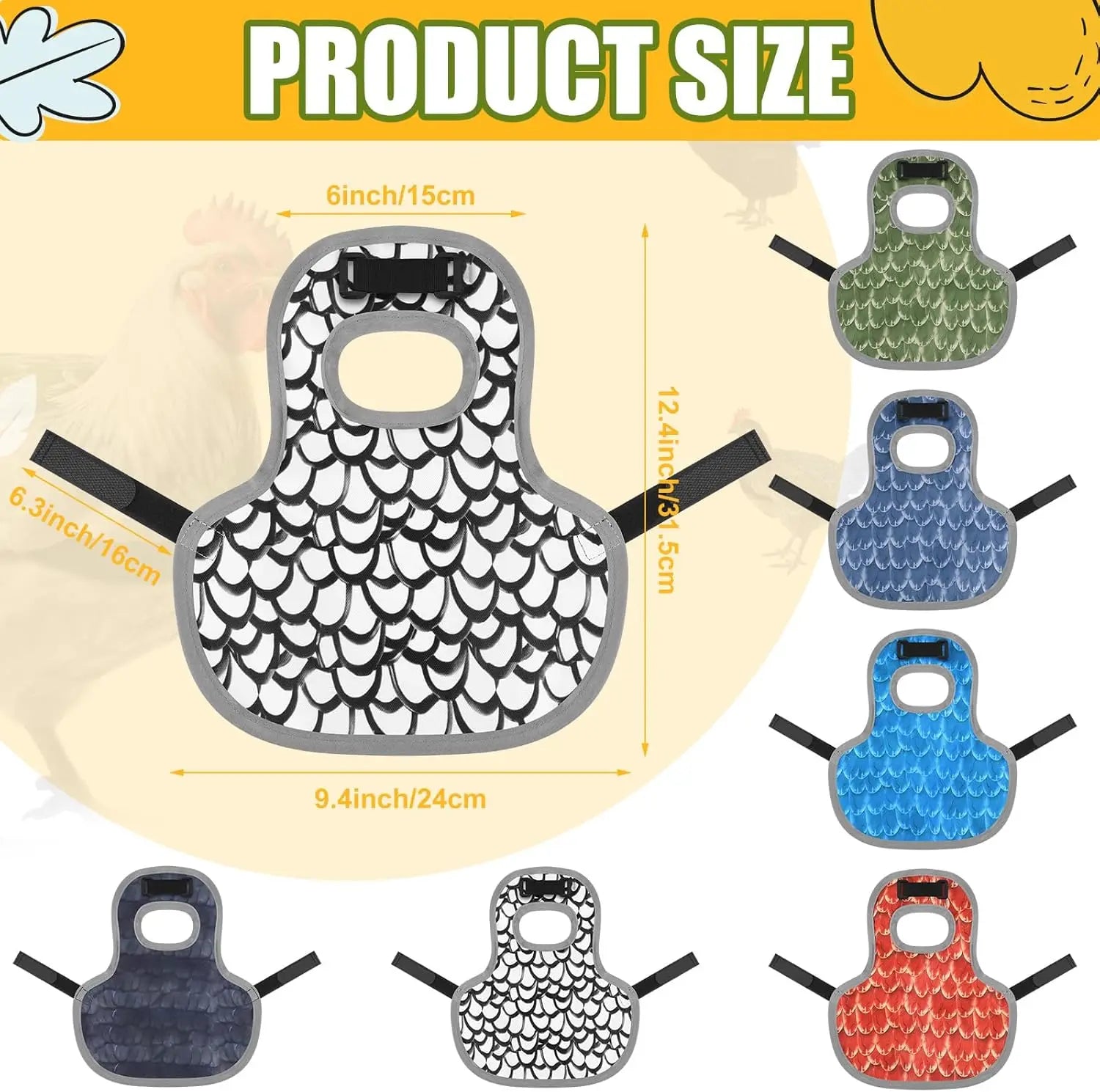 Chicken Saddles for hens, Chicken Apron Back Protector for Hens With Adjustable Strap, Chicken Hen Mating Saddle Peaceful Pleasures Health and Wellness