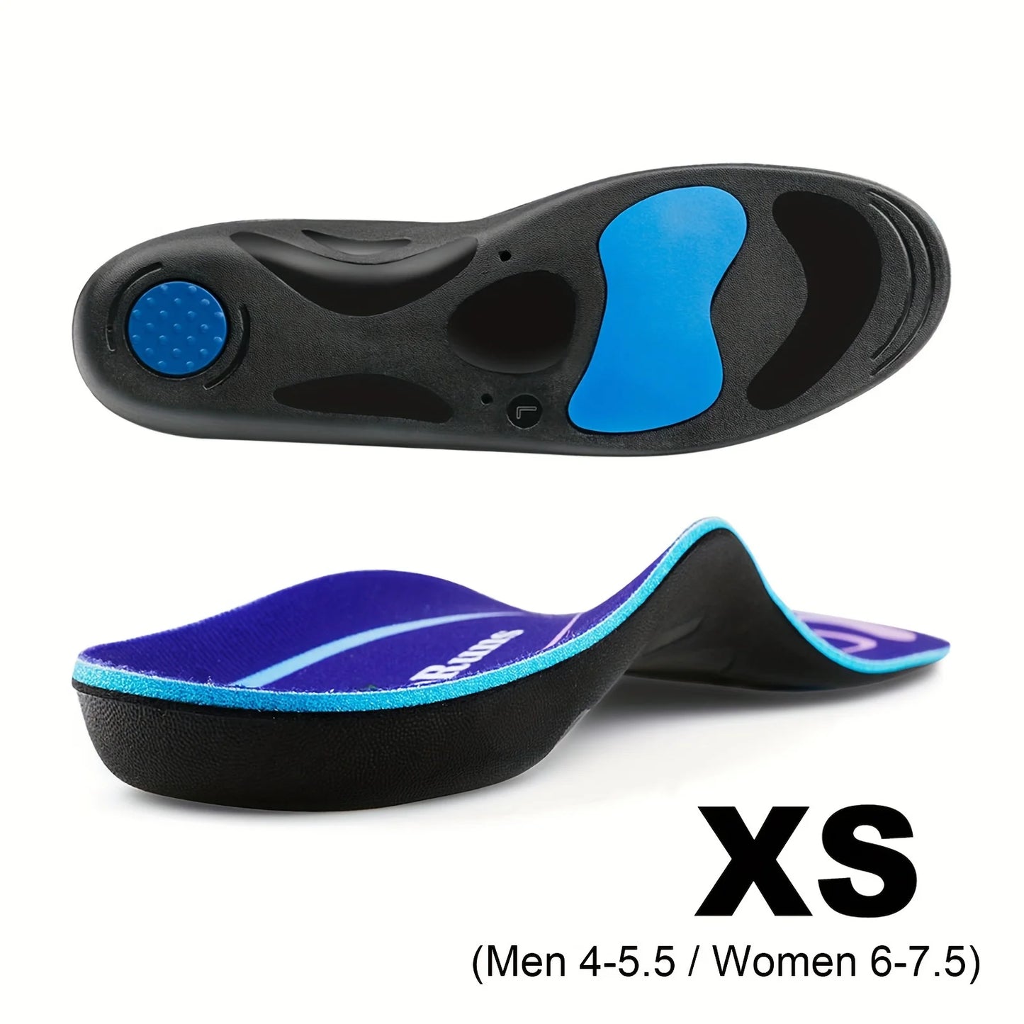 RooRuns Orthotic Insoles, Plantar Fasciitis Relief, Arch Support Insoles for Women & Men, Flat Feet Shoe Inserts for Sports Peaceful Pleasures Health and Wellness XS