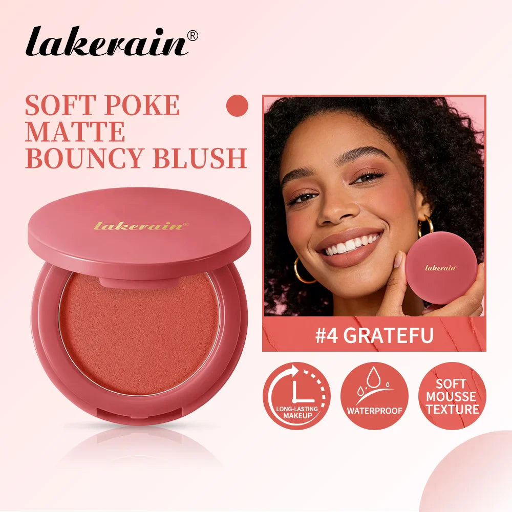 Soft Matte Bouncy Blush – 7 Shades, Long-Lasting Natural Flush