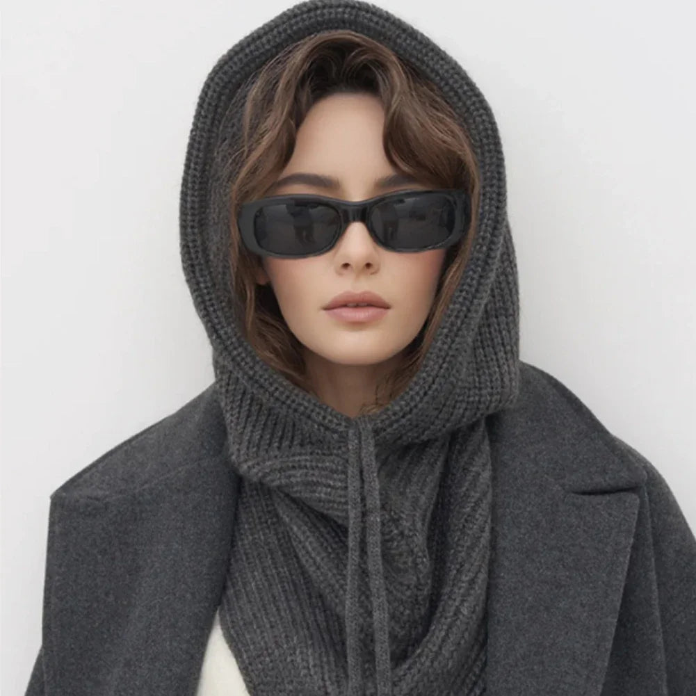 Women's Winter Knit Balaclava Hat Scarf & Neck Warmer Beanie
