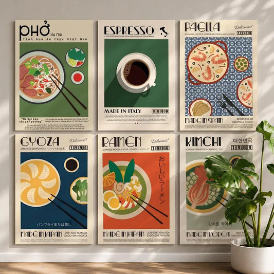 Korean Traditional Food Wall Poster – HD Self-Adhesive & Waterproof Wall Art Poster Peaceful Pleasures Health and Wellness