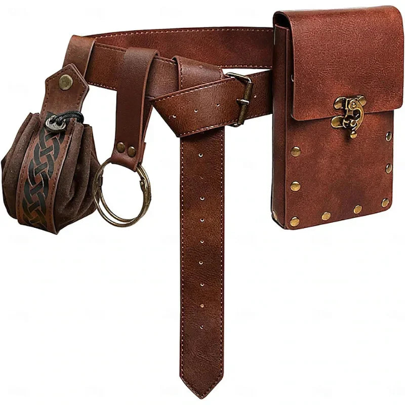 Medievalcosplayleather Belt Copper Coin Waist Bag Renaissance Dress