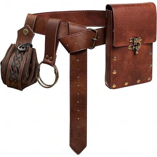 Medievalcosplayleather Belt Copper Coin Waist Bag Renaissance Dress Peaceful Pleasures Health and Wellness