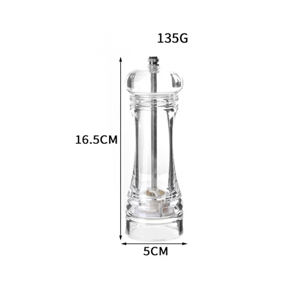 New Acrylic Grinder Transparent Pepper Grinder Manual Pepper Grinder Ceramic Core Multi Purpose Seasoning Bottle Kitchen Tools Peaceful Pleasures Health and Wellness 6 inch
