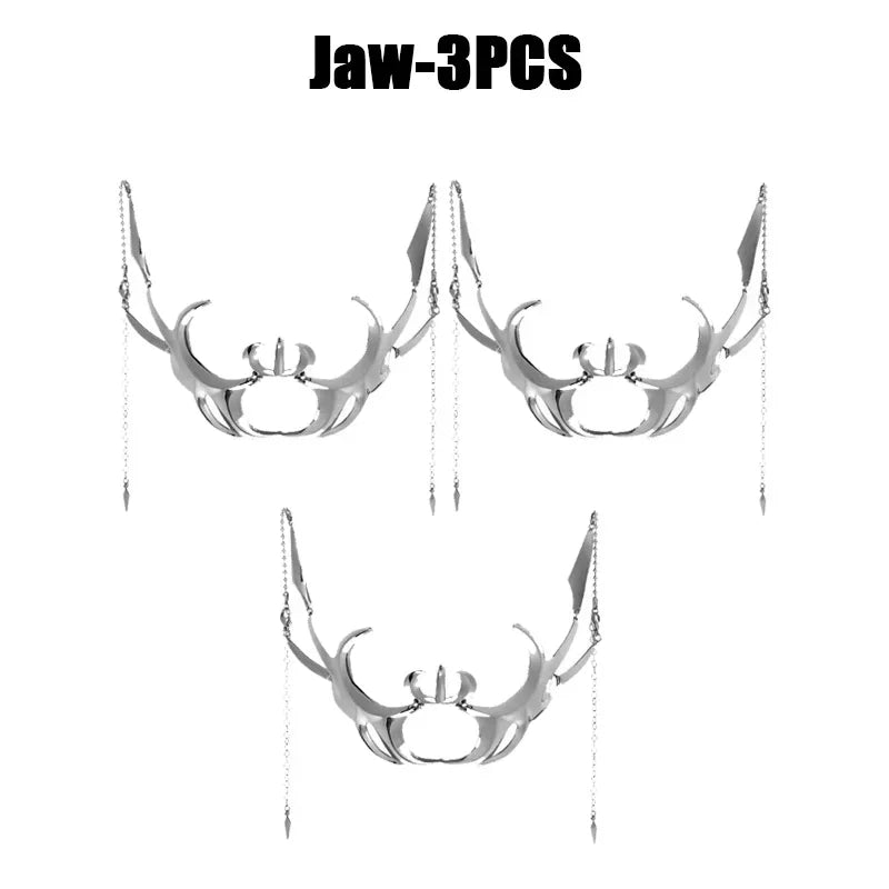 Metal Alien Face Mask Ear Cuff Lip Ring Punk Jewelry Unisex