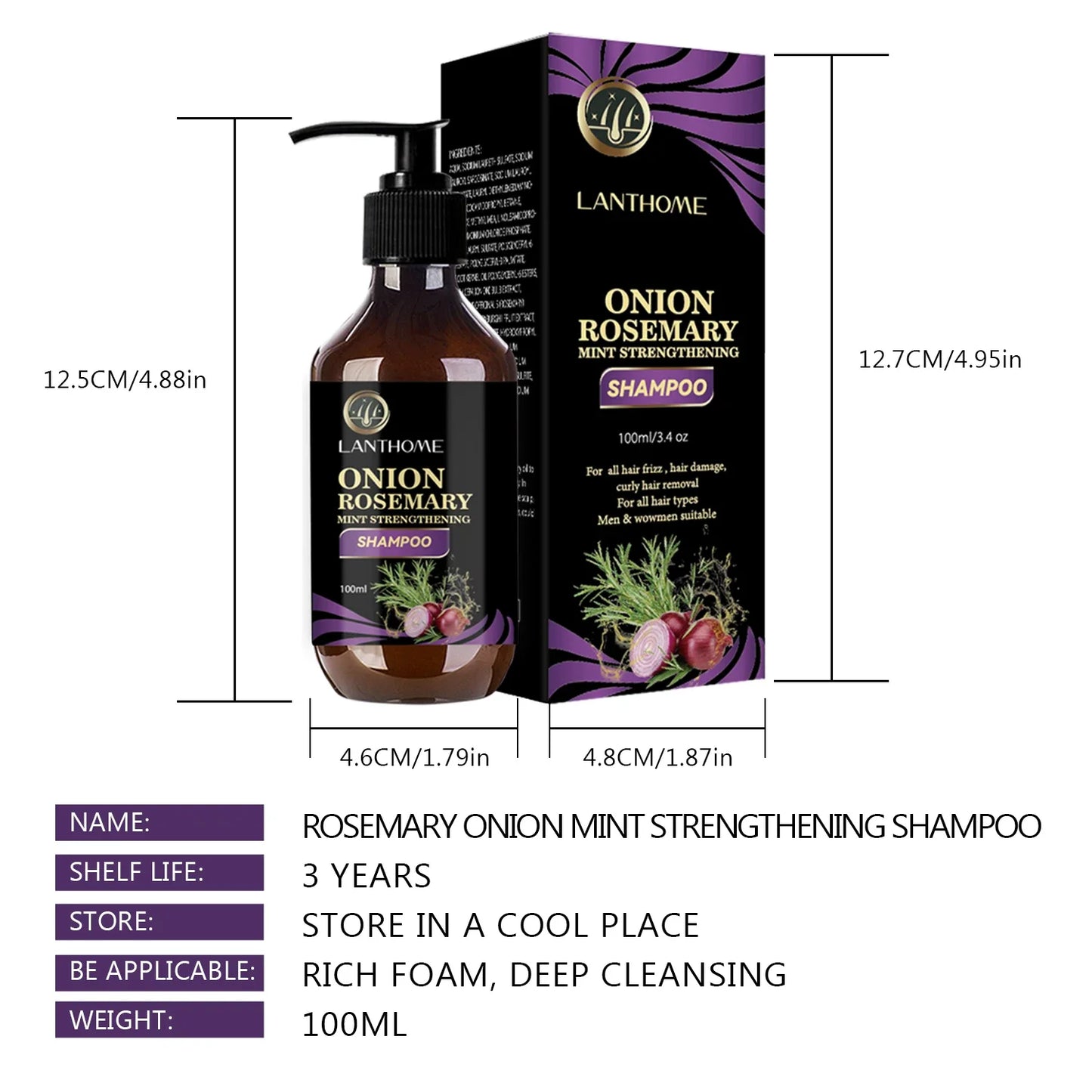 Hair Shampoo For Fast Hair Growth Rosemary Onion Hair Regrowth Shampoo Anti Hair Loss Effective Within 7 Day Hair Care Spray Peaceful Pleasures Health and Wellness
