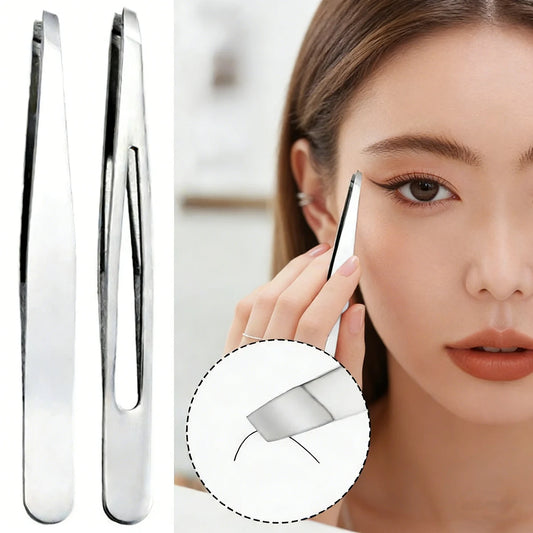 Ouhoe Stainless Steel Precision Tweezers – Slant & Point Tip for Eyebrow Shaping, Facial Hair & Ingrown Hair Removal, Unisex Peaceful Pleasures Health and Wellness