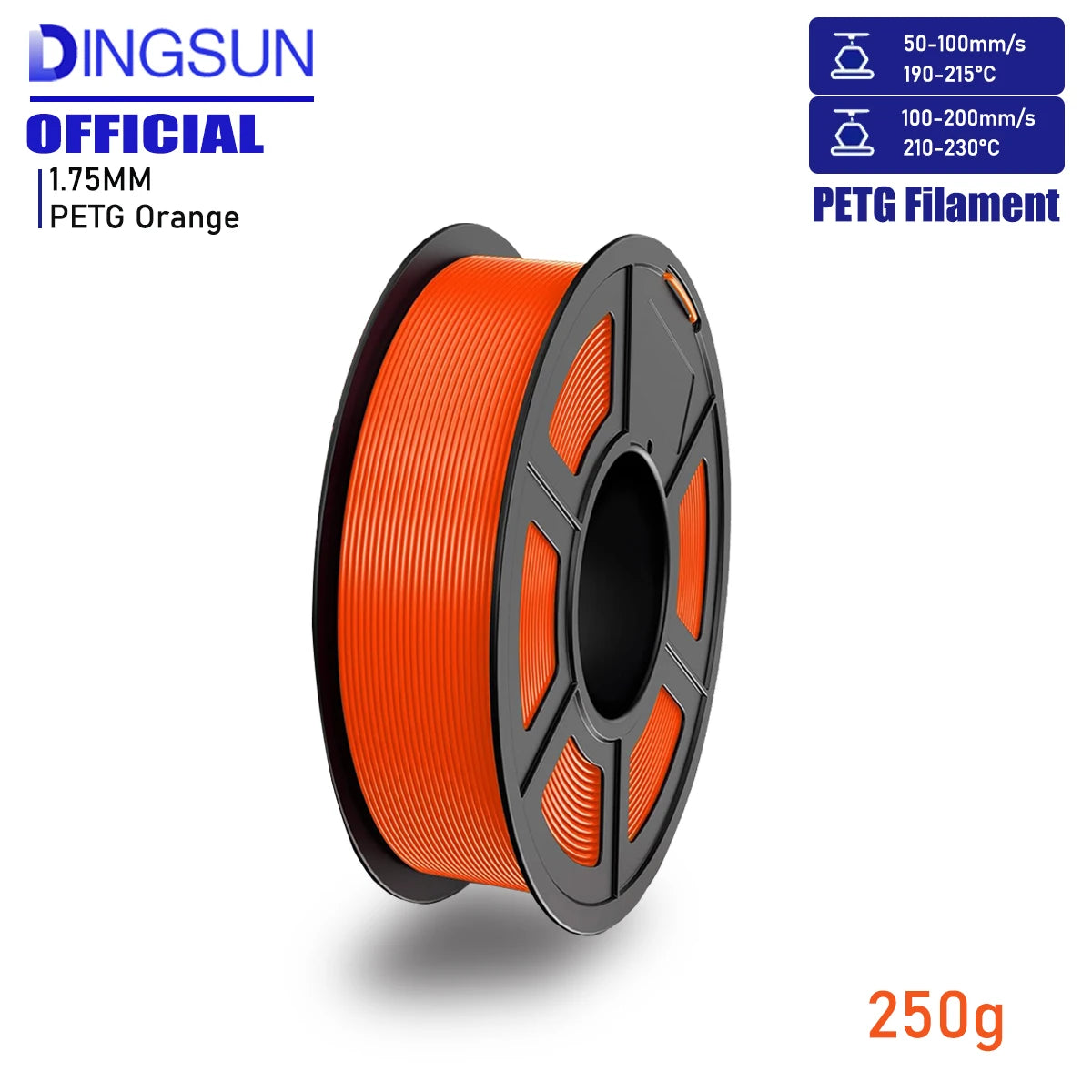DINGSUN 3D PETG Filament 1.75mm ±0.02mm | FDM Printer Spool