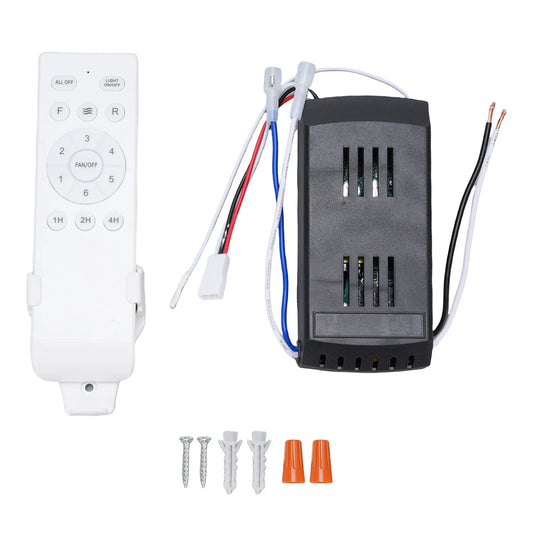 Ceiling Fan Controller Receiver 6 Speeds Ceiling Fan Light Remote Control Kit Long Distance Timer for Replacement Peaceful Pleasures Health and Wellness black