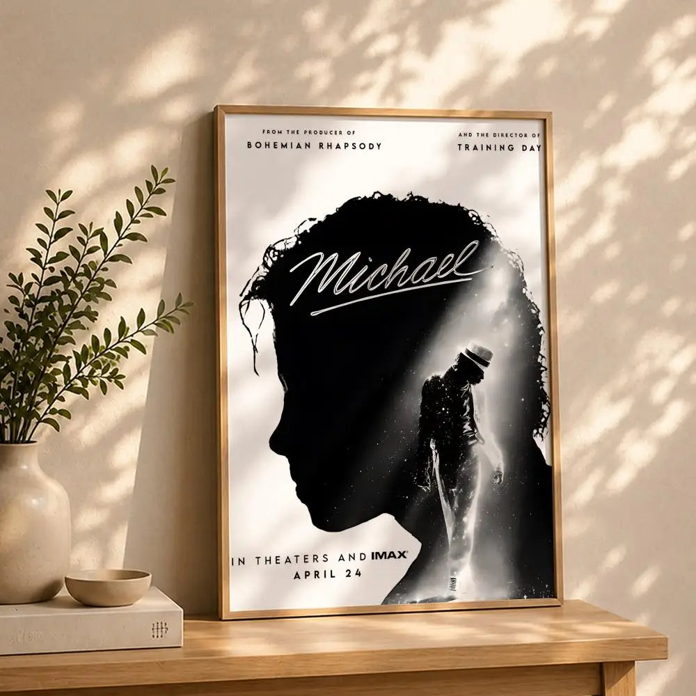 Movie-Michael Poster HD Self Adhesive Waterproof Wall Art Ideal for Home Office Dorm Bedroom Great Gift Peaceful Pleasures Health and Wellness White11 40X50cmNoframe