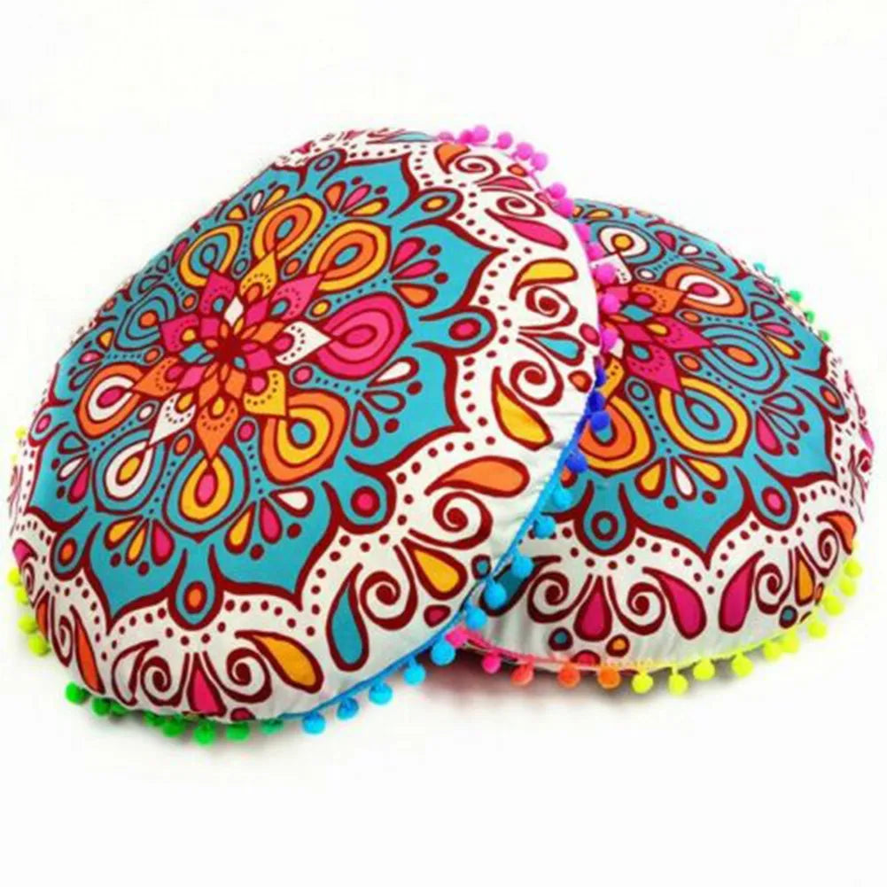 Round Pattern Pillowcase Bohemian Cushion Cover Floor Printed Pillows