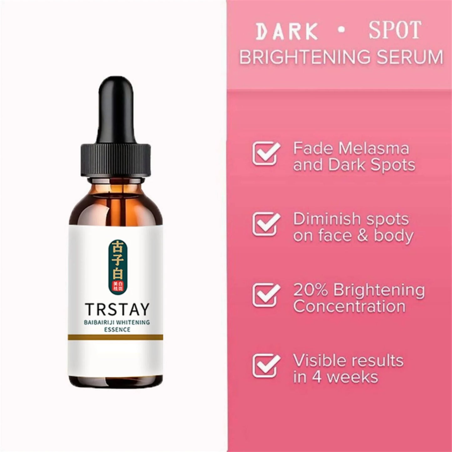 Effective Whitening Serum Remove Dark Spots Freckle Essence Anti-Aging Fade Pigmentation Melasma Brighten Beauty Face Skin Care Peaceful Pleasures Health and Wellness