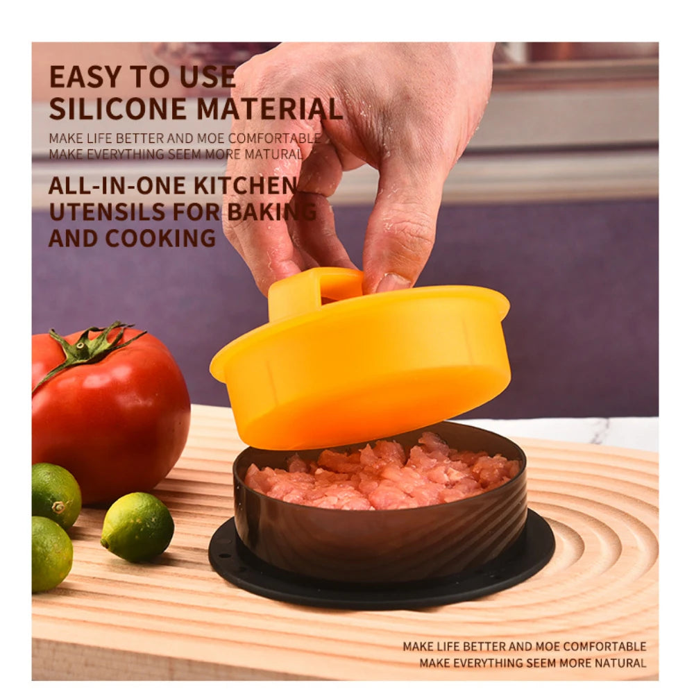 Round Hamburger Burger Press Beef Grill Food-Grade ABS Hamburger Helper Meat Press Cutlets Patty Maker Mold Kitchen Gadgets Peaceful Pleasures Health and Wellness