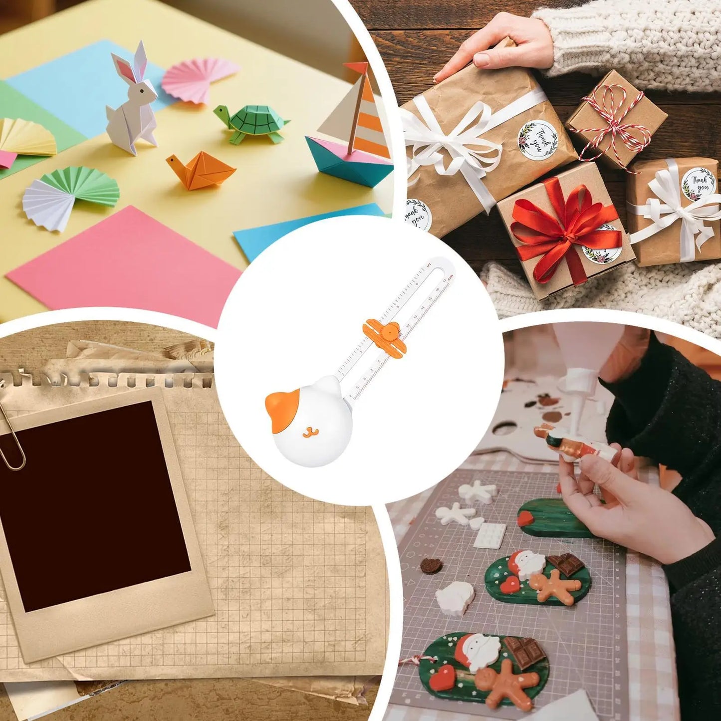 Adjustable Cat Circle Cutter Tool for Paper Crafts & Scrapbooking