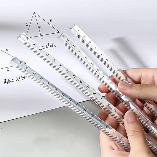 Simple Transparent Triangular Straight Ruler Kawaii Tools Stationery Peaceful Pleasures Health and Wellness