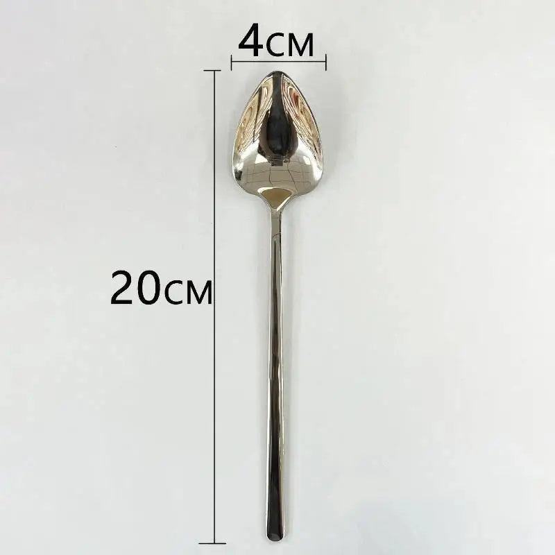 304 Stainless Steel Heart Spoon – Mirror Polished Long Handle