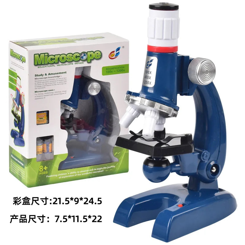Children Microscope Biology Lab Led School Science Experiment Kit Education Scientific Toys Gifts for Kids Scientist Peaceful Pleasures Health and Wellness C2138