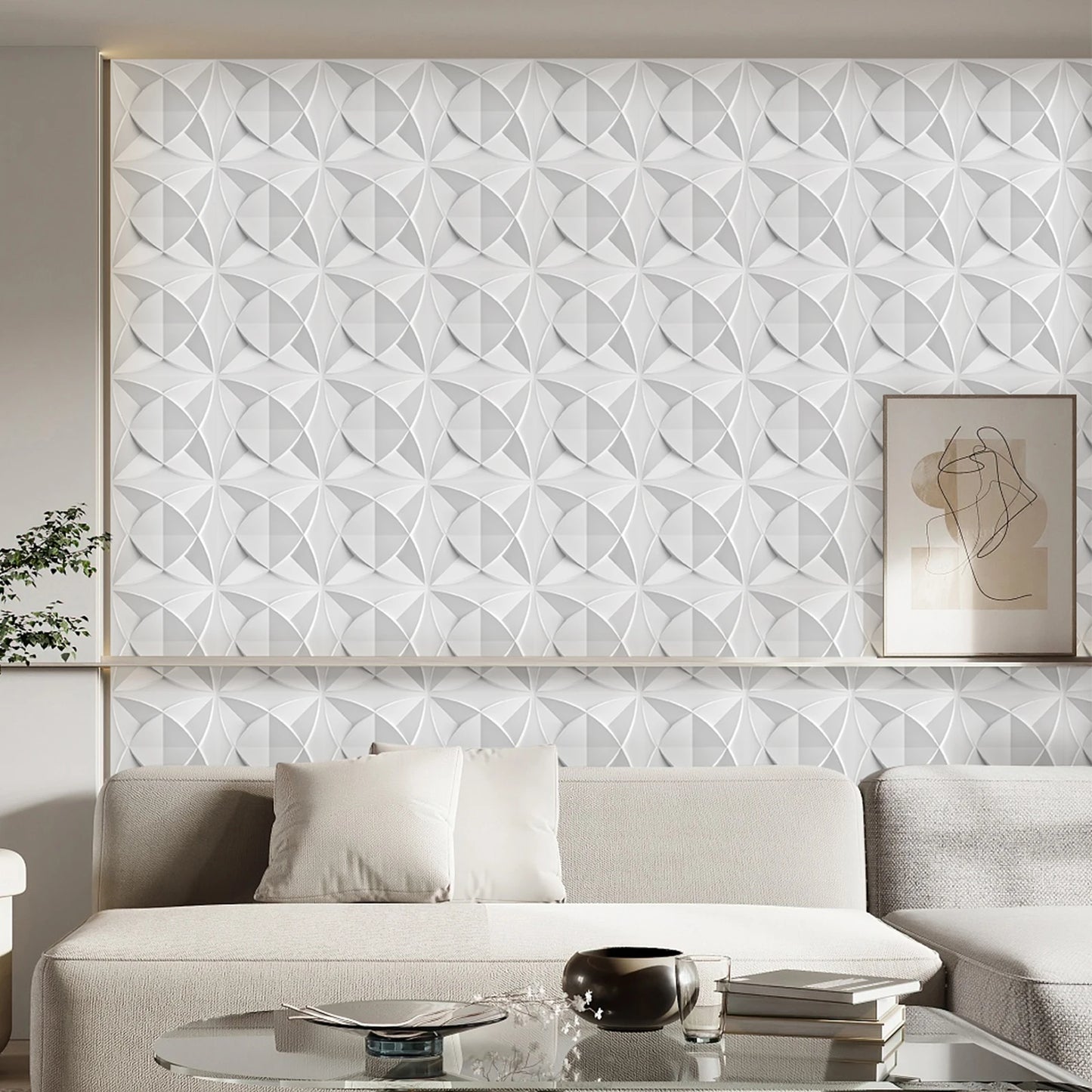 3D Wall Panels for Interior Wall Decor, Modern Diamond Textured Accent Wall Paneling for Gaming Living Room TV Wall Background Peaceful Pleasures Health and Wellness