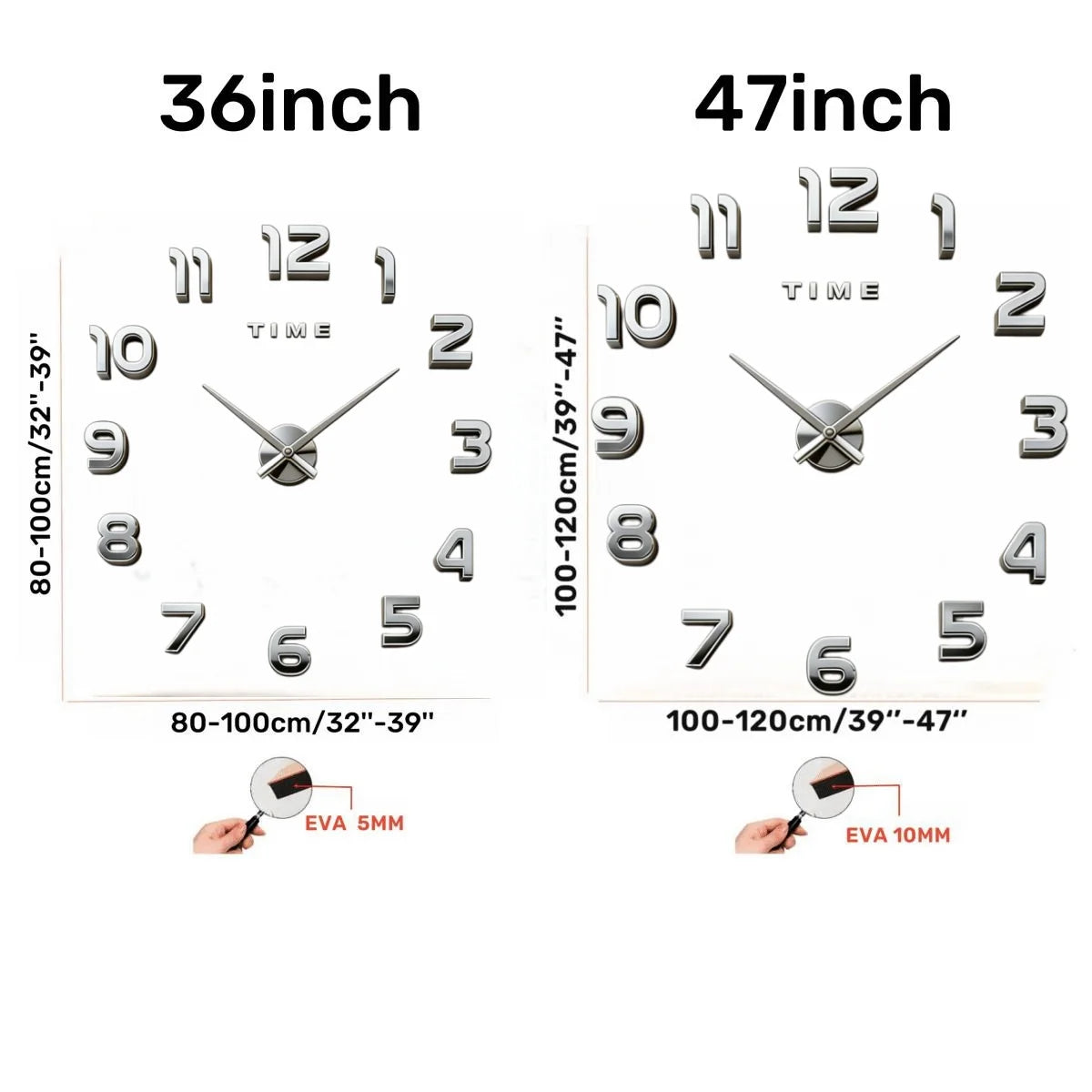 Large 3D Wall Clock Luminous Classic Wall Clocks DIY Digital Clock Wall Watches Stickers Silent Clock for Home Living Room Table Peaceful Pleasures Health and Wellness
