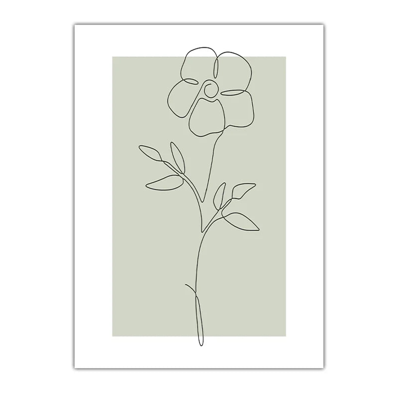 Nordic Floral Canvas Wall Art – Black & White Minimalist Print Canvas Wall Art Print Peaceful Pleasures Health and Wellness 02 50x70cm NoFrame China Mainland