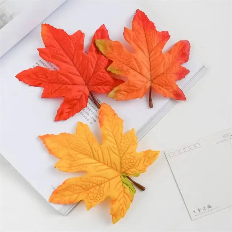 Artificial Silk Maple Leaves 20/40 Pcs | Fall Autumn Decor