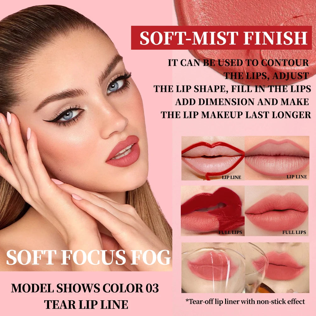 QIBEST New 3pcs Liquid Lipstick + Lip Liner +Lip Glaze Makeup Set Nude Black Velvet Lip Gloss Tint Long Lasting Cosmetics Kits Peaceful Pleasures Health and Wellness