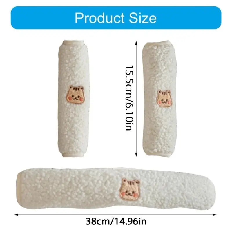 Baby Stroller Armrest & Shoulder Strap Cover Set – 3-Piece Plush