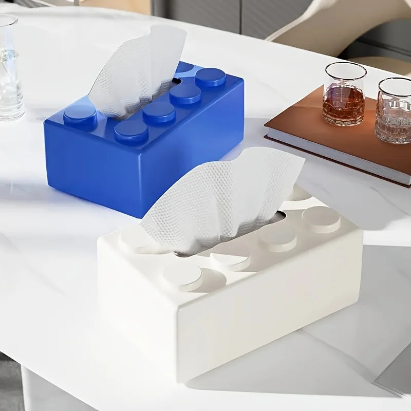 Building Block Tissue Box High Appearance Level Multi-Functional Home Napkin Storage Box Living Room Coffee Table Storage Box Peaceful Pleasures Health and Wellness